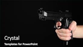  Presentation with black hand - Amazing presentation theme having trigger point - male hand holding gun backdrop and a black colored foreground