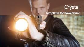  Presentation with law enforcement - Colorful slide set enhanced with trigger point - plain clothes law enforcement officer backdrop and a tawny brown colored foreground