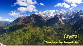  Presentation with mountain view california - PPT theme consisting of triglav national park in slovenia background and a tawny brown colored foreground