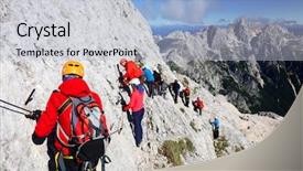  Presentation with sneak peak - Colorful PPT theme enhanced with triglav peak julian alps slovenia backdrop and a light blue colored foreground