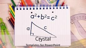  Presentation with math trigonometry - Beautiful PPT theme featuring trigonometry on notepad against students backdrop and a lemonade colored foreground