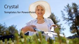  Presentation with people concept surgeon in mask - PPT layouts with gardening trimming and people concept background and a light blue colored foreground