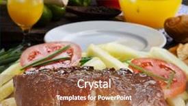  Presentation with grilled - Beautiful slides featuring trim - grilled meat with trimmings backdrop and a red colored foreground