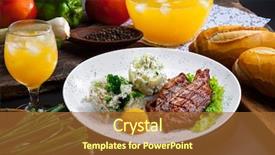  Presentation with grilled - Slide set featuring trim - grilled meat with trimmings background and a red colored foreground