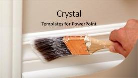  Presentation with trim - Beautiful PPT layouts featuring trim - hand with a paint brush backdrop and a soft green colored foreground