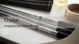  Presentation with maintenance - Slide set consisting of trim size - golf club maintenance changing old background and a light gray colored foreground