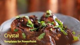  Presentation with chicken - Colorful slides enhanced with trinidad-chicken-with-cilantro backdrop and a tawny brown colored foreground