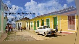  Presentation with world heritage sites - PPT theme featuring trinidad-cuba-oct-25-view background and a light blue colored foreground