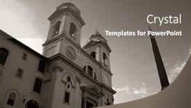  Presentation with rome italy - Colorful PPT theme enhanced with trinita-dei-monti-church backdrop and a gray colored foreground