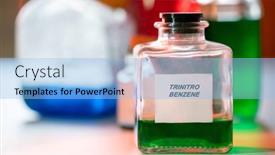  Presentation with laboratory chemical - Theme with trinitro-benzene-trinitro-benzene-hazardous background and a light blue colored foreground