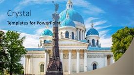 Presentation with saint - PPT layouts enhanced with trinity cathedral saint petersburg russia background and a light blue colored foreground