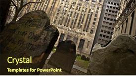  Presentation with city church - Colorful presentation enhanced with trinity church graveyard - new york backdrop and a tawny brown colored foreground