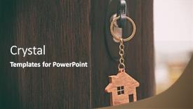  Presentation with house key - Amazing presentation theme having trinket in shape of house on the key in the keyhole backdrop and a dark gray colored foreground