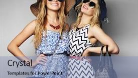  Presentation with sexy - Amazing PPT theme having trio - fashion concept two sexy young backdrop and a  colored foreground