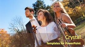  Presentation with young people in the club - Audience pleasing PPT layouts consisting of trio - portrait of three musicians young backdrop and a  colored foreground