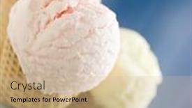  Presentation with wafer - Presentation design having trio-of-ice-creams background and a soft green colored foreground