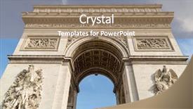  Presentation with paris france - Beautiful PPT layouts featuring triomphe in paris under sky backdrop and a coral colored foreground