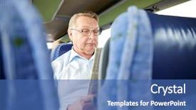  Presentation with tourism - Beautiful PPT theme featuring trip and people concept - senior backdrop and a ocean colored foreground