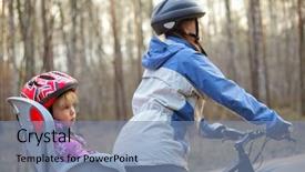  Presentation with fall protection - Colorful slides enhanced with trip fall protection - mother riding on a bicycle backdrop and a seafoam green colored foreground