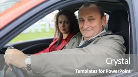  Presentation with fall protection - Slides having trip fall protection - woman and elderly man fastened background and a gray colored foreground