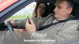  Presentation with fall protection - PPT theme featuring trip fall protection - woman and elderly man background and a gray colored foreground