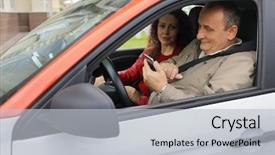  Presentation with fall protection - Cool new presentation theme with trip fall protection - woman and man with smartphone backdrop and a light gray colored foreground