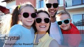  Presentation with selfie - Beautiful slides featuring trip generation - family with kids taking selfie backdrop and a  colored foreground