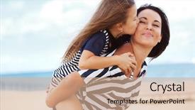  Presentation with summer at the beach - Amazing presentation theme having trip generation - happy family resting at beach backdrop and a coral colored foreground
