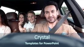  Presentation with family - Theme consisting of trip generation - happy family travelling by car background and a  colored foreground