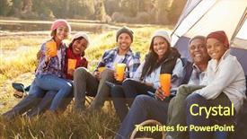  Presentation with extended family - Beautiful theme featuring trip generation - portrait of extended family group backdrop and a tawny brown colored foreground