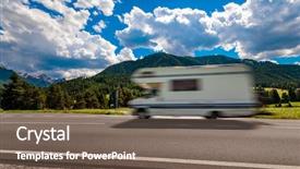  Presentation with italy car - Theme enhanced with trip in motorhome rv car background and a violet colored foreground