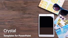  Presentation with ticket - Presentation featuring trip planning - preparing for travel reservation ticket background and a  colored foreground