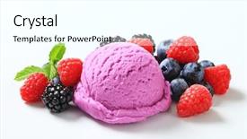  Presentation with ber fruit - Cool new slide set with triple berry fruit ice cream backdrop and a white colored foreground