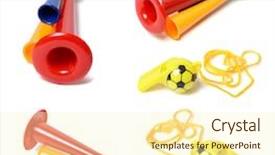  Presentation with whistle - Slides consisting of triple fan trumpet and whistle background and a cream colored foreground