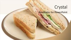  Presentation with bacon - PPT layouts consisting of triple sandwich with chicken bacon and cheese background and a lemonade colored foreground