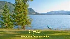  Presentation with mountain lake - PPT layouts featuring triple saut - gorgeous view at mountain lake background and a tawny brown colored foreground