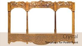  Presentation with frame - Audience pleasing PPT theme consisting of triple-wooden-photo-frame backdrop and a coral colored foreground