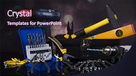  Presentation with construction tools - Presentation theme with triplet - construction tools house renovation concept background and a wine colored foreground