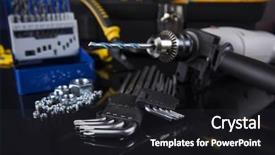  Presentation with construction tools - PPT theme with triplet - construction tools house renovation concept background and a  colored foreground