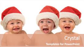  Presentation with baby crying - Beautiful theme featuring triplet - funny christmas santa babies crying backdrop and a coral colored foreground