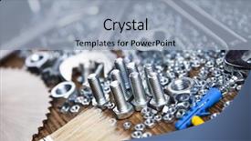  Presentation with tools - Cool new slide set with triplet - still life with constructor tools backdrop and a light blue colored foreground