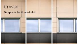  Presentation with facade - Beautiful PPT theme featuring triptych-of-facade-fragment-windows backdrop and a lemonade colored foreground