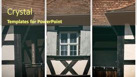  Presentation with old house - Theme enhanced with triptych-of-old-half-timbered background and a tawny brown colored foreground