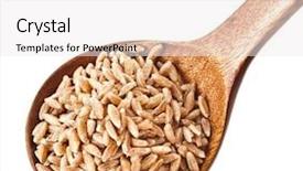  Presentation with pure white - Colorful PPT layouts enhanced with triticum - portion of grains spelt backdrop and a white colored foreground