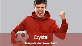  Presentation with fist pump - Slide deck with triumph and making fist pump background and a tawny brown colored foreground