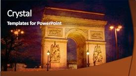  Presentation with vintage paper - PPT layouts having triumph arch from paris background and a black colored foreground