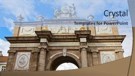  Presentation with triumph arch in innsbruck austria - Beautiful presentation theme featuring triumph arch in innsbruck austria backdrop and a light blue colored foreground