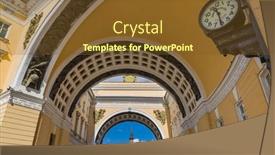  Presentation with staff - Audience pleasing slide set consisting of triumphal-arch-of-the-general backdrop and a tawny brown colored foreground