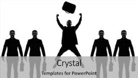  Presentation with business people silhouette - Slide deck featuring triumphant in silhouette shadow withe background and a  colored foreground