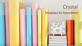  Presentation with trivia - Presentation design consisting of trivia - books on shelf close-up background and a lemonade colored foreground